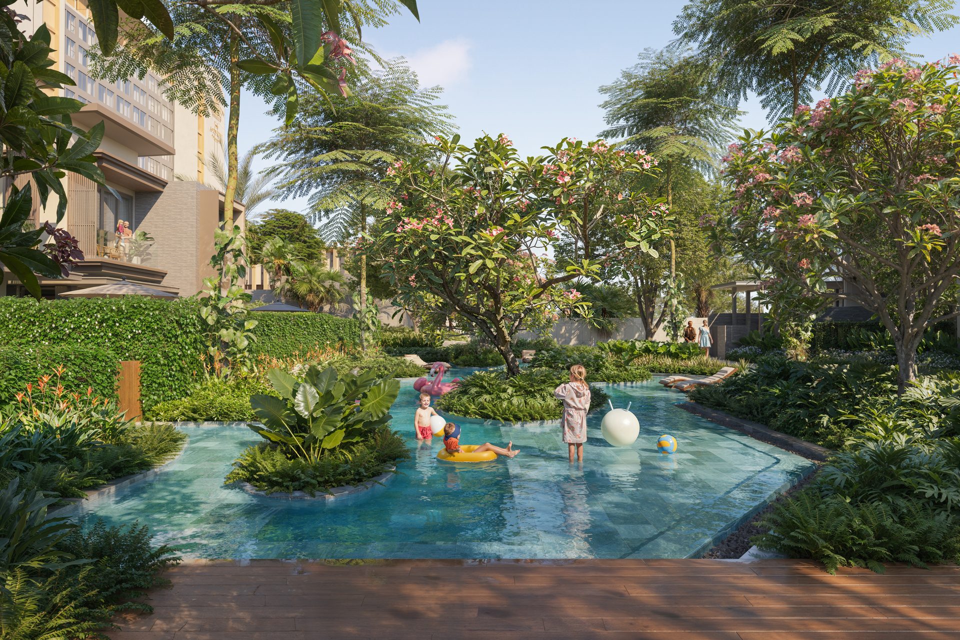 Hồ bơi trẻ em khu Cyan Villa Arbora - an toàn cho gia đình