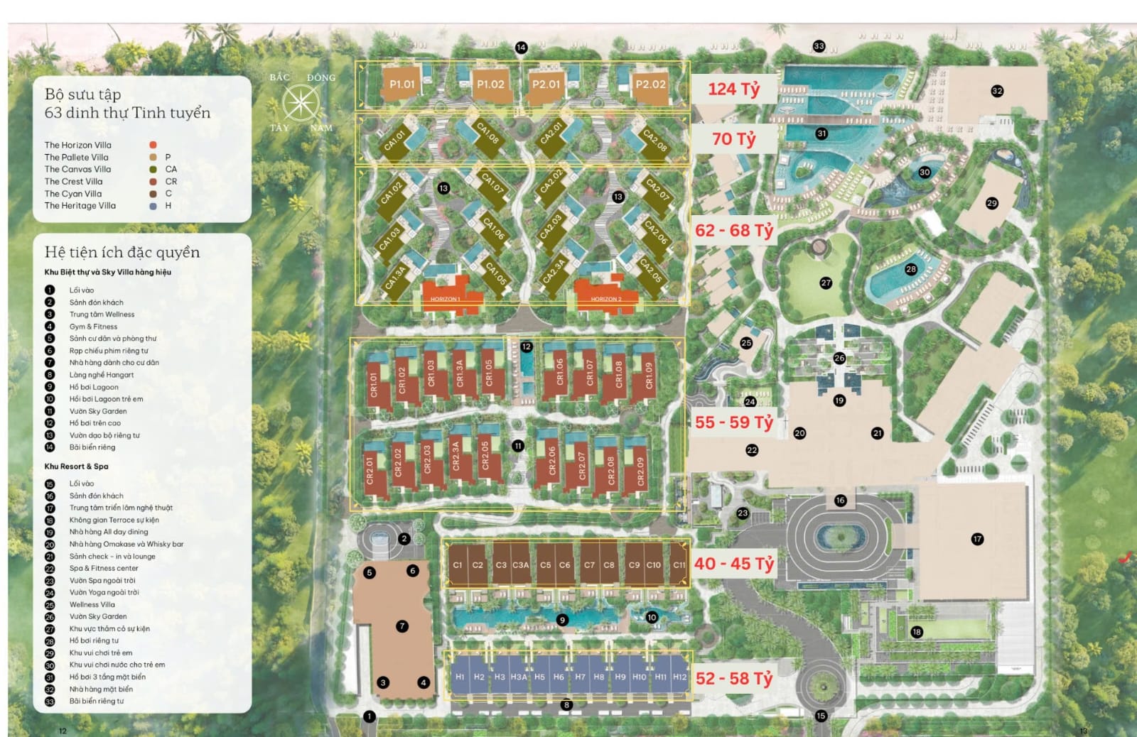 Mặt bằng tổng thể dự án The Residences at Arbora Đà Nẵng - 63 biệt thự với giá từ 40 đến 124 tỷ